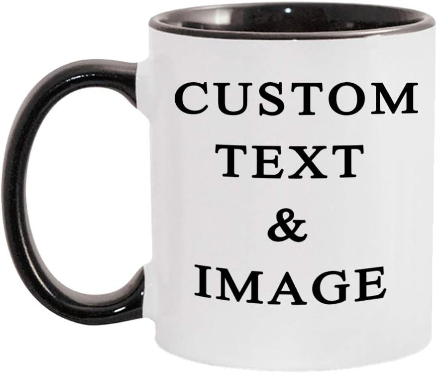 Customized Photo Mug with Personalized Text Upload Your Image with Different Designs, 11 ounces