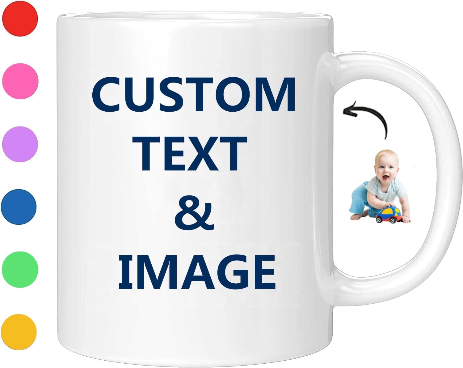 Custom Photo Coffee Mug, Personalized Mug w/Picture, Text, Name – Personalized Gifts for Mom, Boyfriend, Girlfriend, Best Friend, Christmas Gifts, Party Favors Mug 11oz White Wholesale