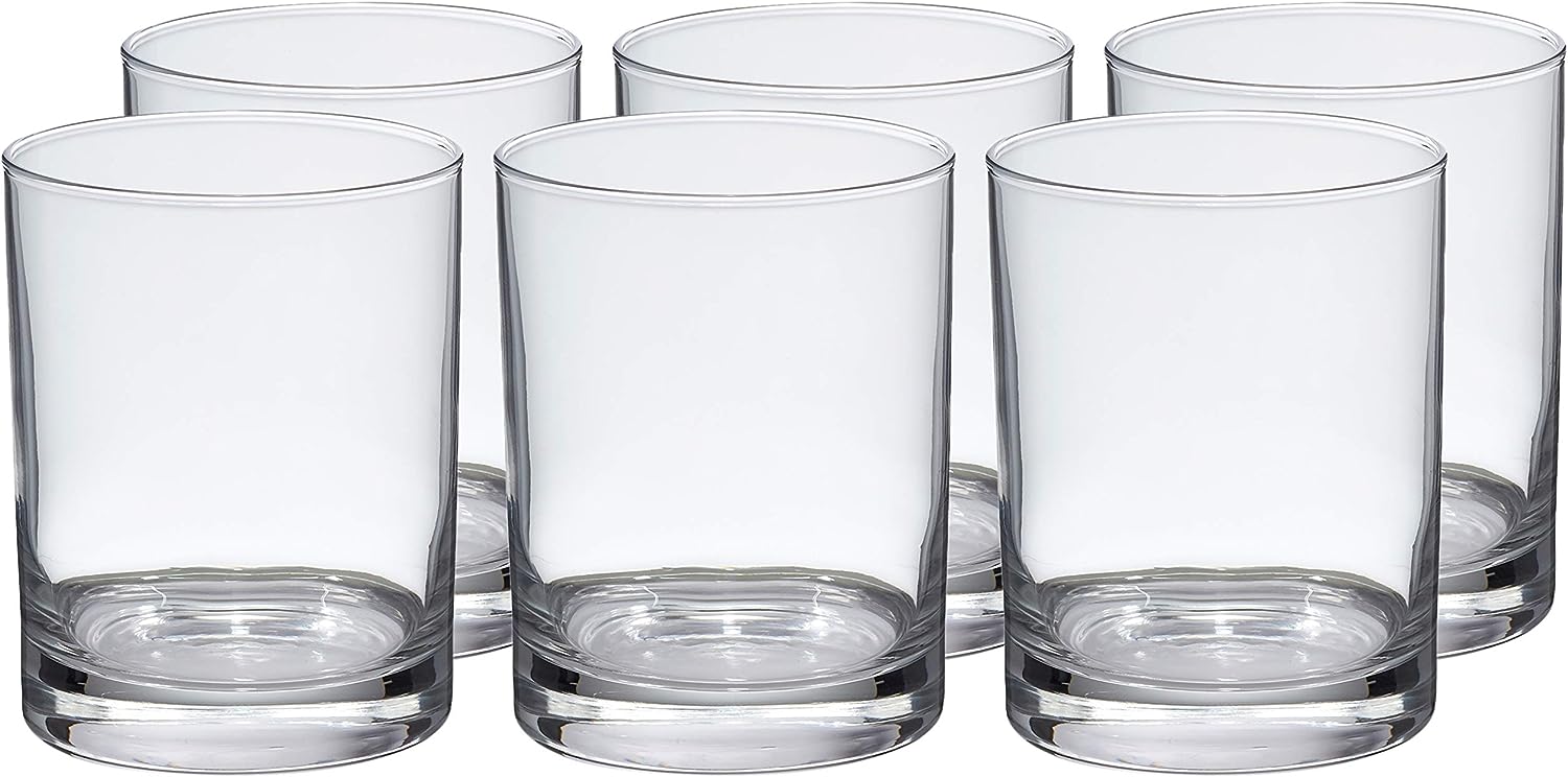 Amazon Basics Admiral Old Fashioned Glass Drinkware Set – 13.25-Ounce, Set of 6