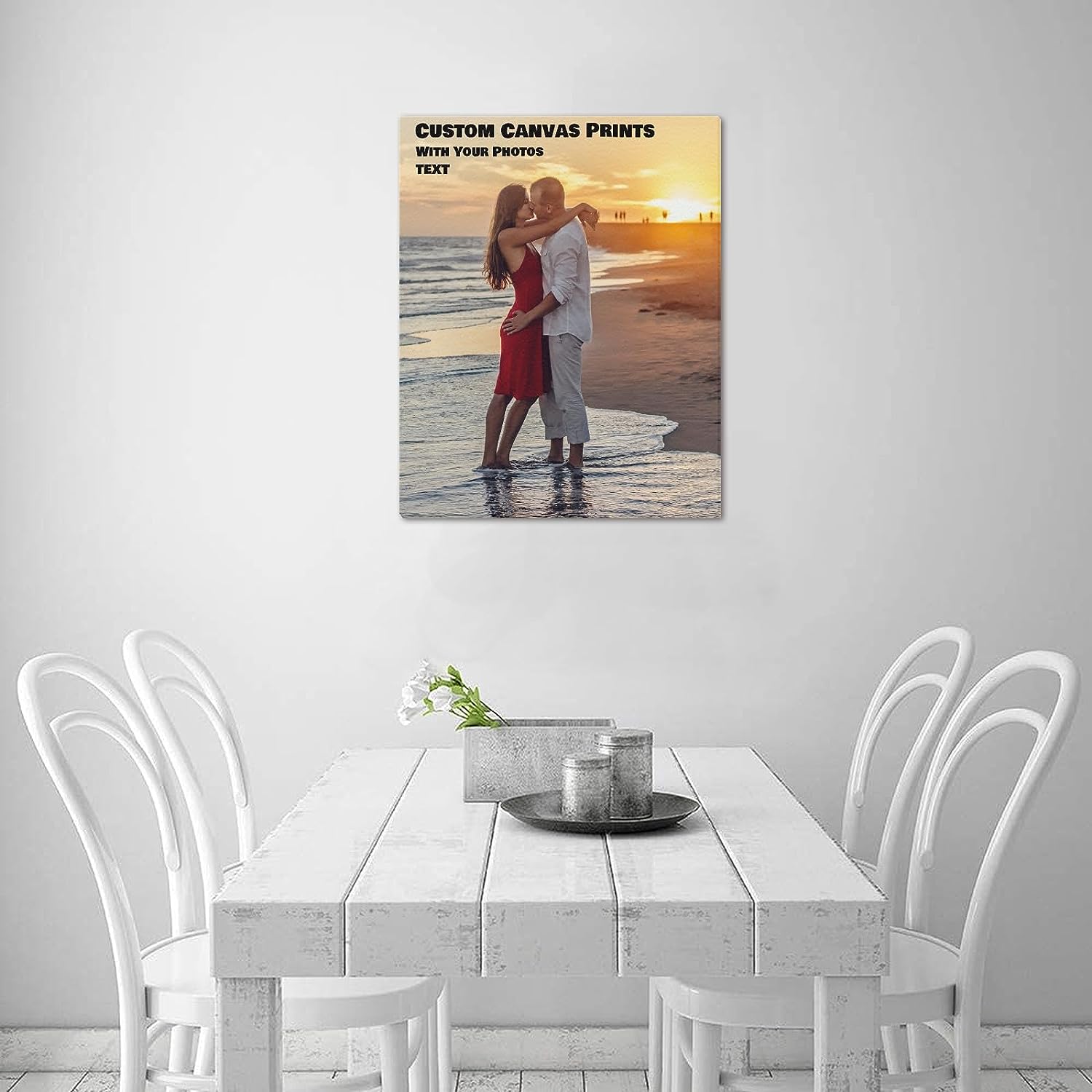 Custom Canvas Prints With Your Photos – Personalized Wall Art Poster Photo Gifts Framed Canvas Photo Arts for Bedroom – Framed Wedding Baby Pet Family Gifts