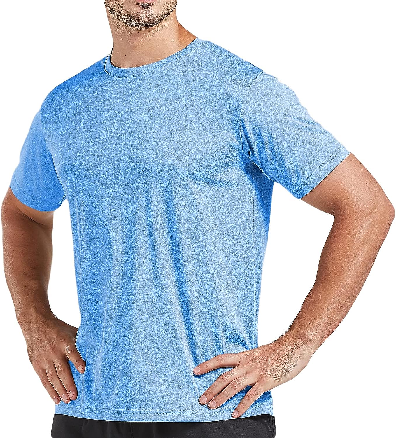 5 Pack Men’s Dry Fit T Shirts, Athletic Running Gym Workout Short Sleeve Tee Shirts for Men