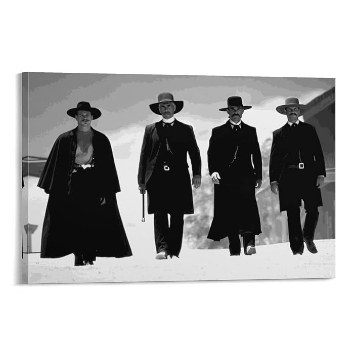 Tombstone Movie Poster Print Classic Western Cowboy Vintage Canvas Poster Paintings Wall Art For Room Office Farmhouse Frame-style 24x36inch(60x90cm)