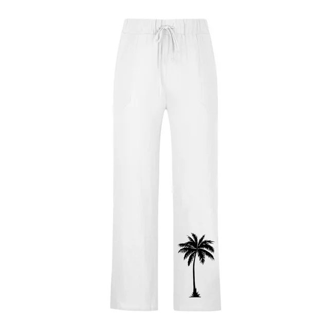 Casual loose-fitting trousers for men, crafted from a blend of cotton and linen, featuring an elastic drawstring waist for comfort, suitable for yoga or beach outings.