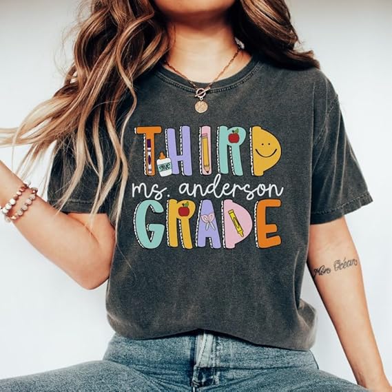 Custom Third Grade Teacher Shirt, Third Grade Dream Team Shirt, Personalized 3rd Grade Teacher Multi