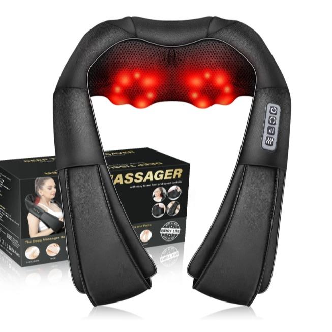 Shiatsu Neck Shoulder and Back Massager with Heat, Electric Deep Tissue 4D Kneading Massage