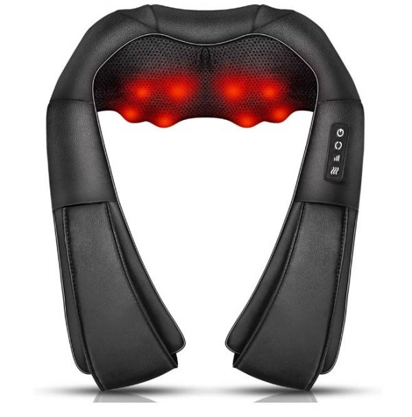 Shiatsu Neck and Back Massager with Soothing Heat, Electric Deep Tissue 3D Kneading Massage Pillow for Shoulder, Leg, Body Muscle Pain Relief, Home, Office, and Car Use