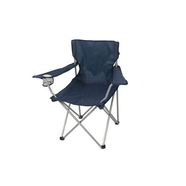 Ozark Trail Basic Quad Folding Camp Chair with Cup Holder, Red, Adult