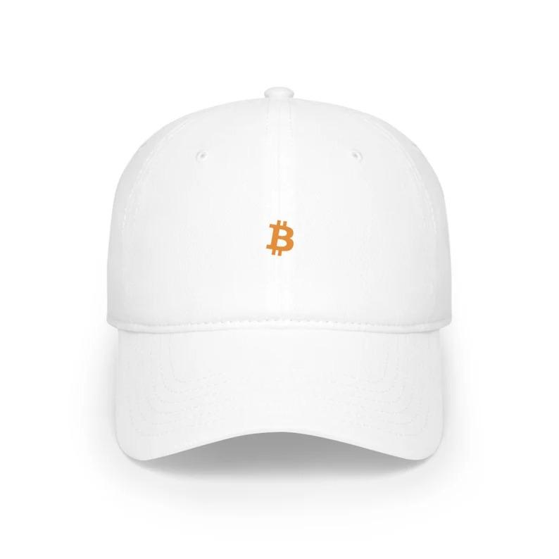 White Bitcoin Minimalist design Hat | Minimalist Design, Crypto Dad Cap | Cryptocurrency baseball hat | Crypto fashion | BTC logo