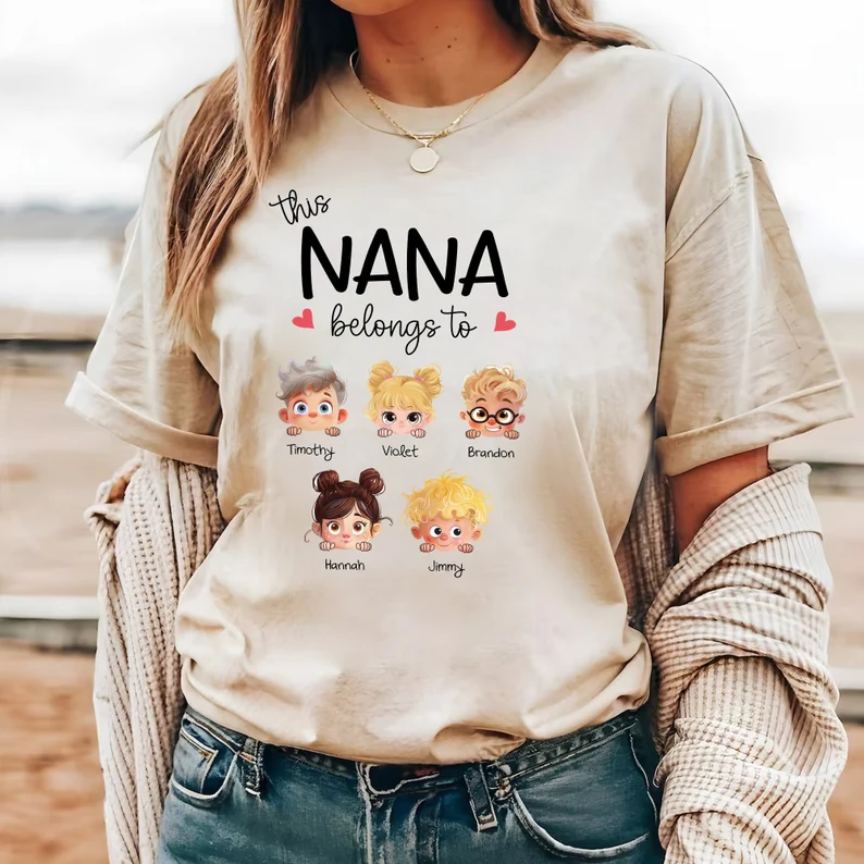 This Nana Belongs Shirt, Grandma Shirt, Grandma Custom Shirt, Mothe’s Day Shirt, Nana with Grandkids Name