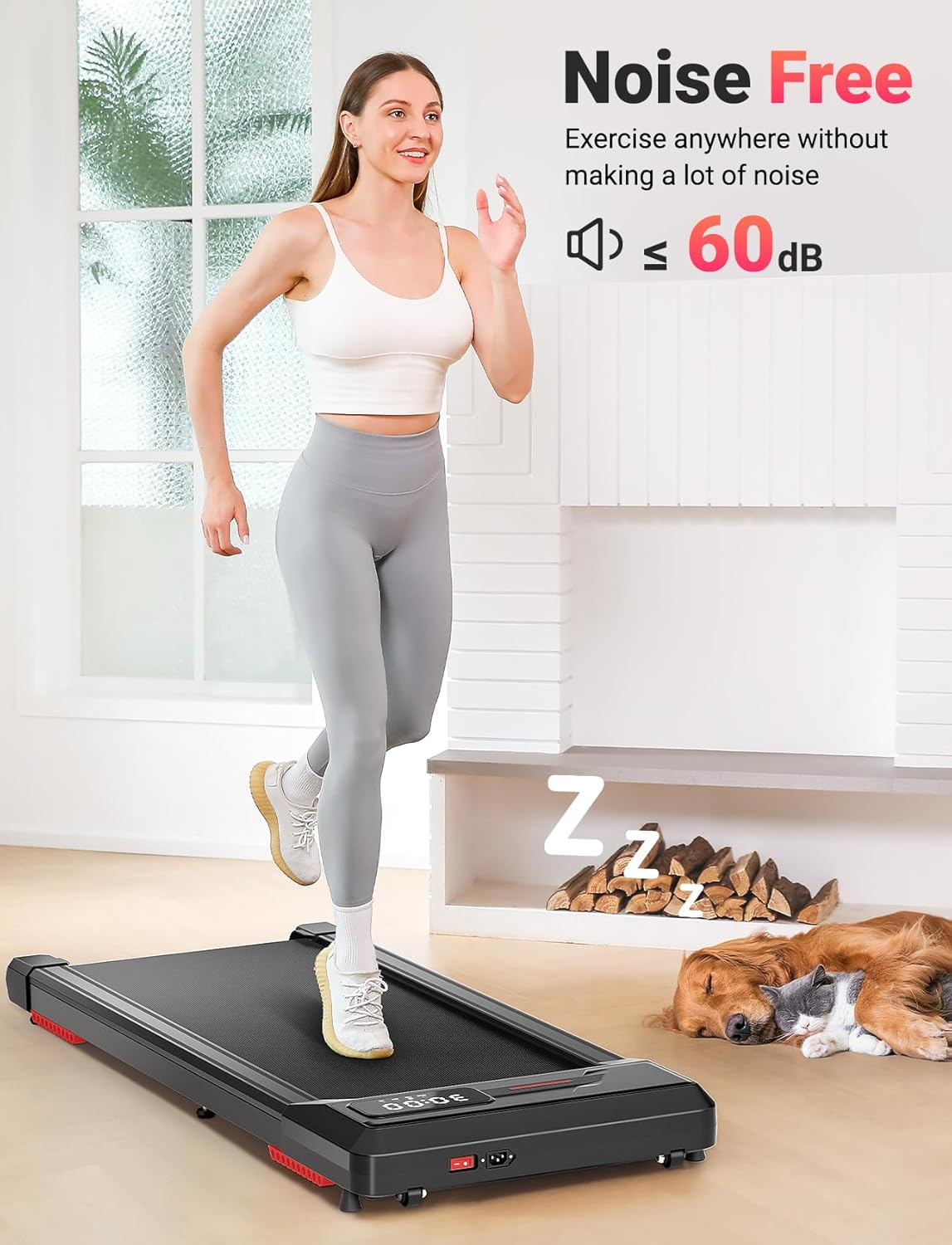 Walking Pad Treadmill Under Desk, Portable Mini Treadmill for Home\/Office, Walking Pad Treadmill 2.5HP, Walking Jogging Machine with 265 lbs Weight Capacity Remote Control LED Display 1