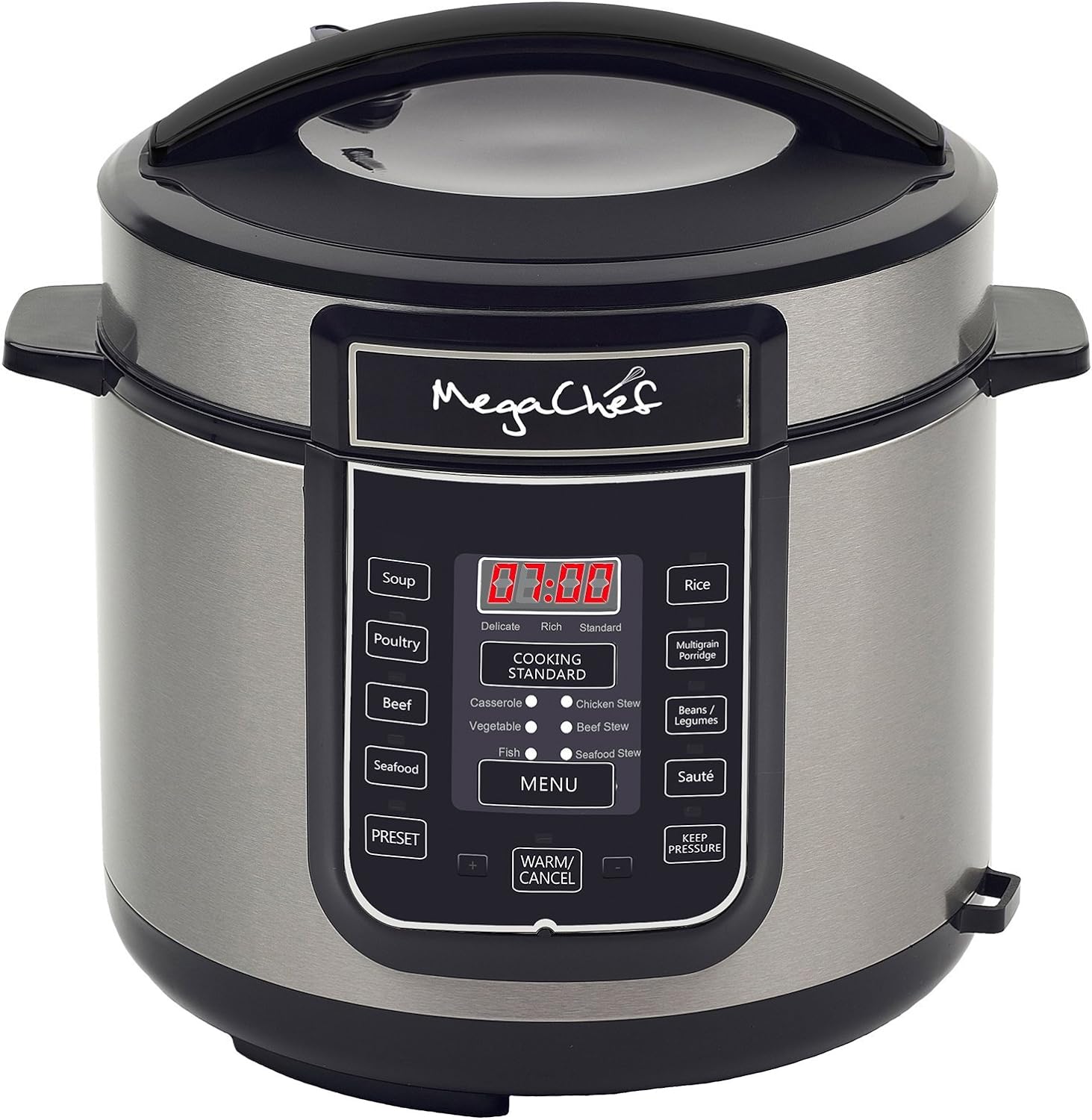 Megachef Digital Pressure Cooker, Silver, 6 quart